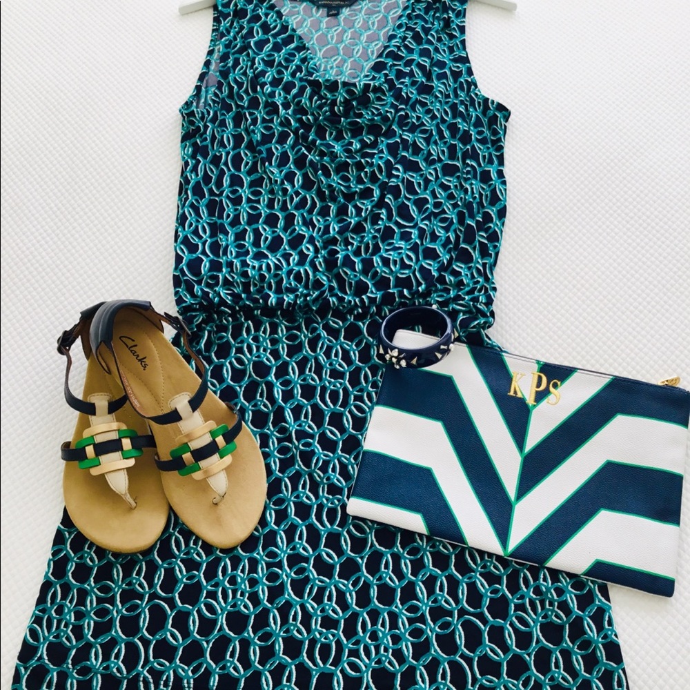 Pull on knit cowl neck sleeveless jersey dress